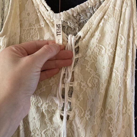 Spell White Lace-Up Midi Dress - Picture 4 of 4